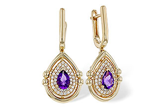 M321-00234: EARRINGS .63 TW AMETHYST .90 TGW (6x4MM AMY)