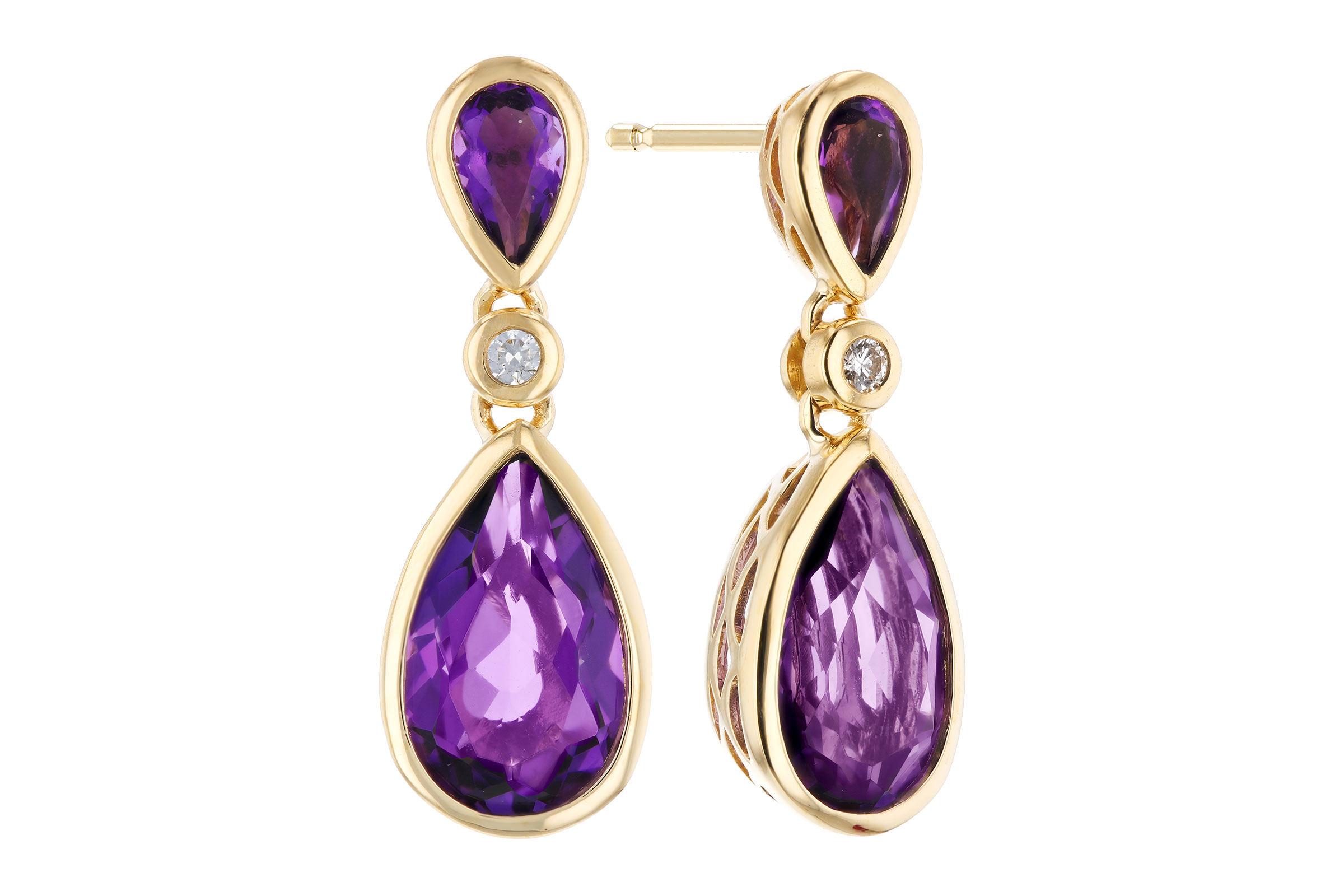 M321-02916: EARRINGS 2.80 TW AMETHYST 2.84 TGW
